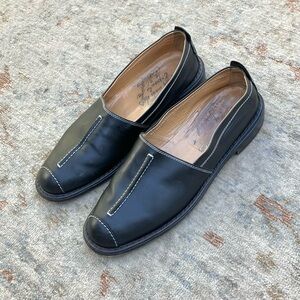 Ciro Schiano Mens Black Leather Loafers Sz 12
